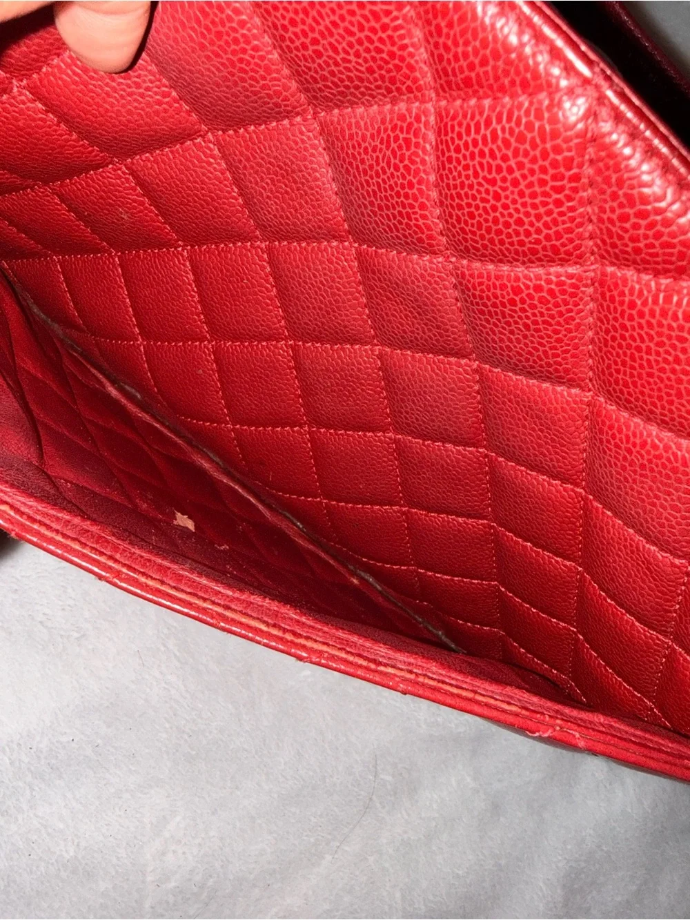 Chanel Grand Shopping Tote GST Red Quilted Caviar Leather w/ Entrupy COA